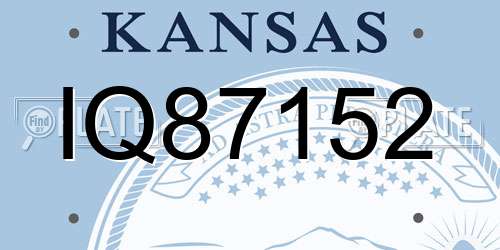 IQ87152 Kansas License Plate