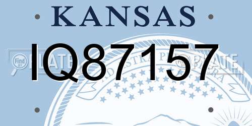 IQ87157 Kansas License Plate