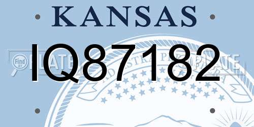 IQ87182 Kansas License Plate