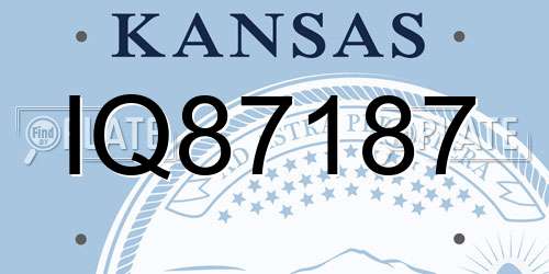 IQ87187 Kansas License Plate