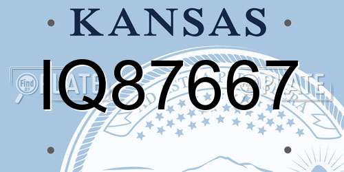 IQ87667 Kansas License Plate