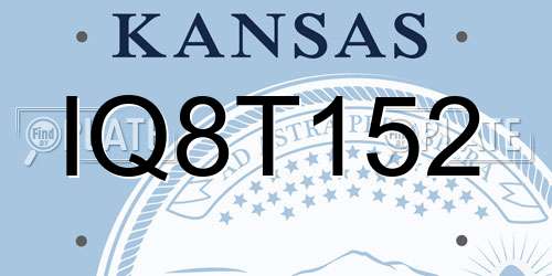 IQ8T152 Kansas License Plate