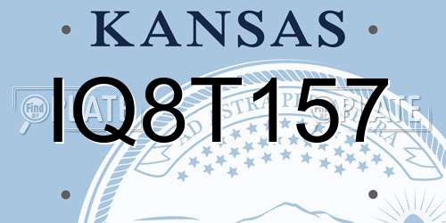 IQ8T157 Kansas License Plate