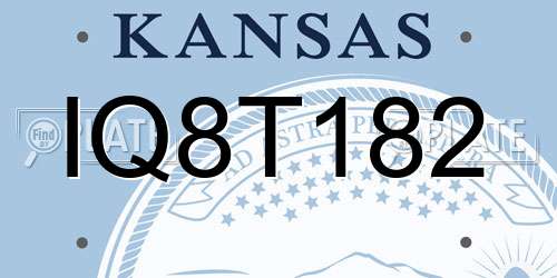 IQ8T182 Kansas License Plate