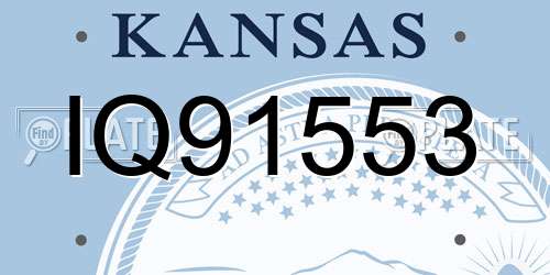 IQ91553 Kansas License Plate