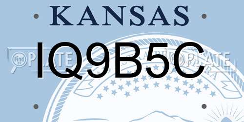 IQ9B5C Kansas License Plate