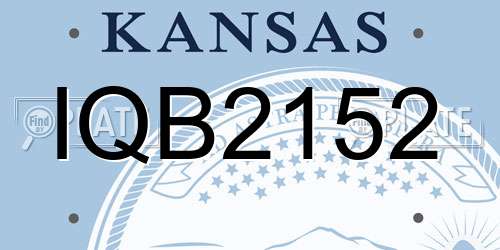 IQB2152 Kansas License Plate
