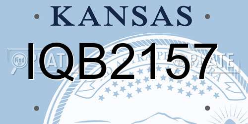IQB2157 Kansas License Plate