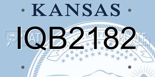 IQB2182 Kansas License Plate
