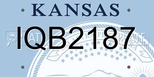 IQB2187 Kansas License Plate