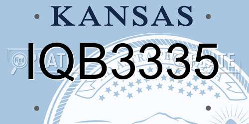 IQB3335 Kansas License Plate