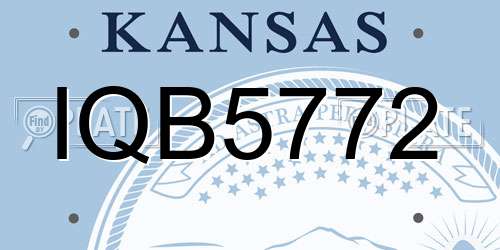 IQB5772 Kansas License Plate