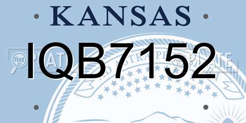 IQB7152 Kansas License Plate