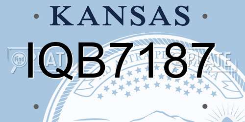 IQB7187 Kansas License Plate