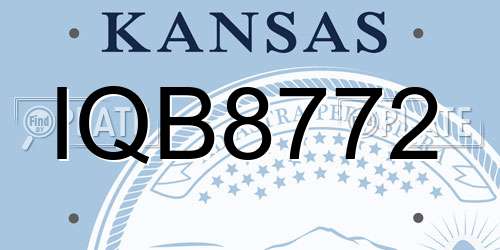 IQB8772 Kansas License Plate