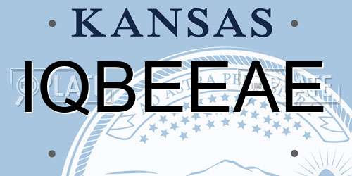 IQBEEAE Kansas License Plate