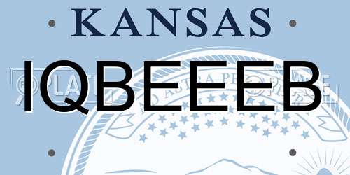 IQBEEEB Kansas License Plate
