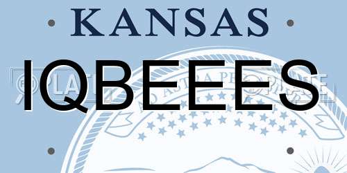IQBEEES Kansas License Plate