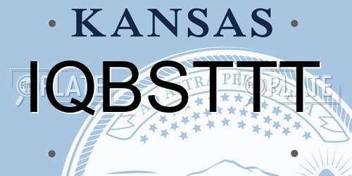IQBSTTT Kansas License Plate