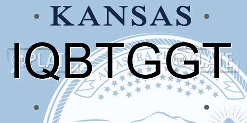 IQBTGGT Kansas License Plate
