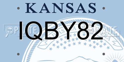 IQBY82 Kansas License Plate