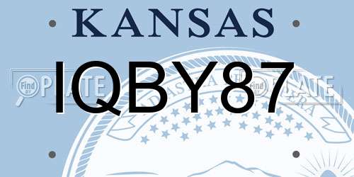 IQBY87 Kansas License Plate