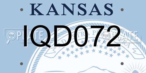 IQD072 Kansas License Plate