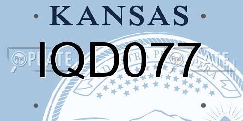 IQD077 Kansas License Plate