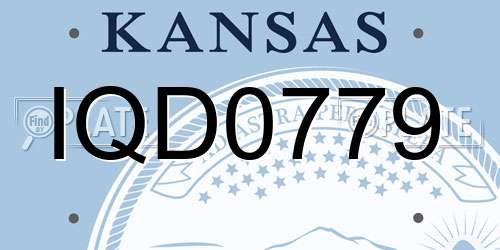 IQD0779 Kansas License Plate