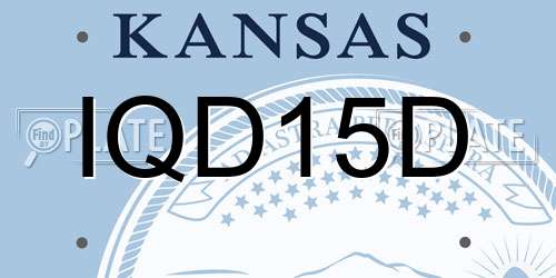 IQD15D Kansas License Plate