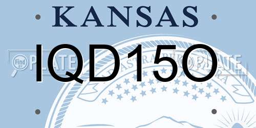 IQD15O Kansas License Plate