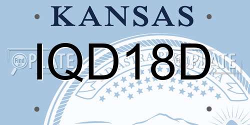 IQD18D Kansas License Plate