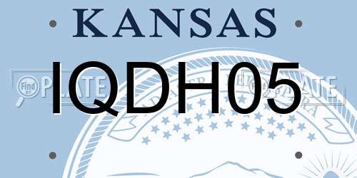IQDH05 Kansas License Plate