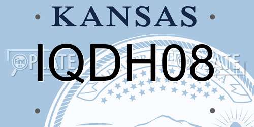 IQDH08 Kansas License Plate