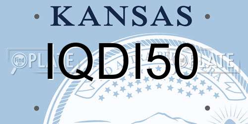 IQDI50 Kansas License Plate