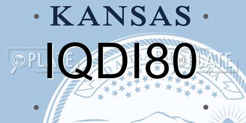 IQDI80 Kansas License Plate