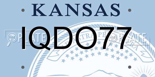 IQDO77 Kansas License Plate