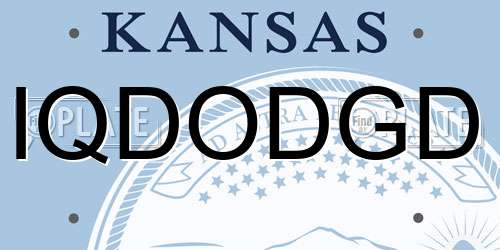 IQDODGD Kansas License Plate