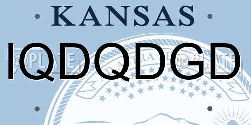 IQDQDGD Kansas License Plate