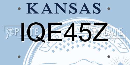 IQE45Z Kansas License Plate