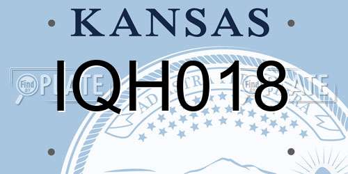 IQH018 Kansas License Plate