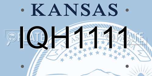 IQH1111 Kansas License Plate