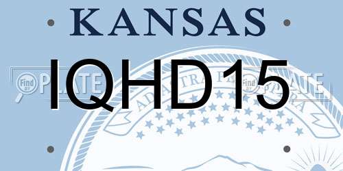 IQHD15 Kansas License Plate