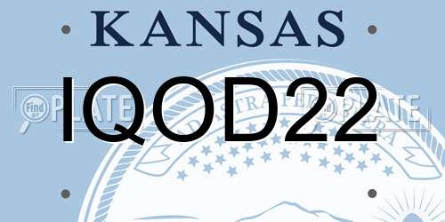 IQOD22 Kansas License Plate