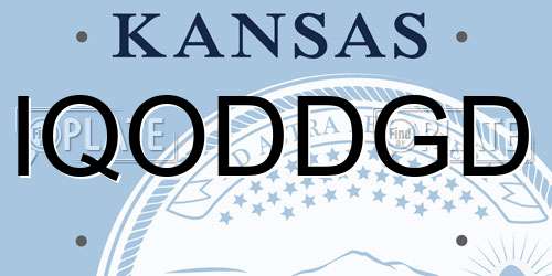 IQODDGD Kansas License Plate