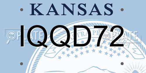 IQQD72 Kansas License Plate