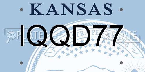 IQQD77 Kansas License Plate