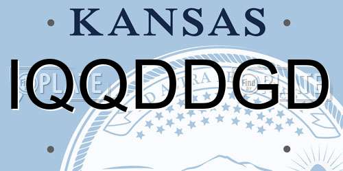 IQQDDGD Kansas License Plate