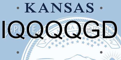 IQQQQGD Kansas License Plate