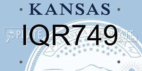 IQR749 Kansas License Plate